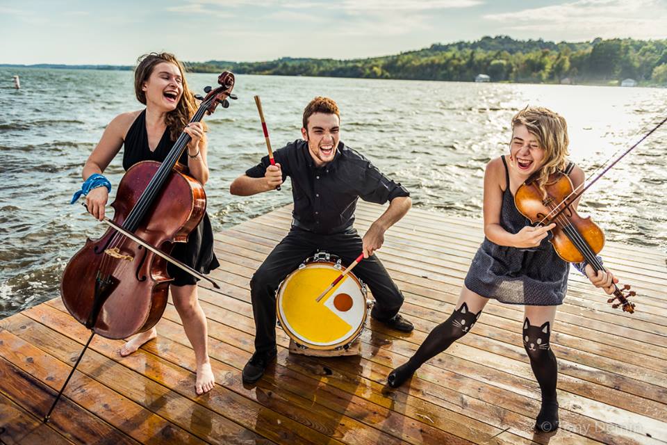Fountain Point Folk: The Accidentals frolicking on the dock at Fountain Point Resort, which hosts a music festival this weekend. (Photo/Tony Demin)