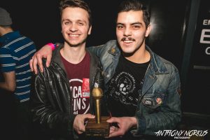 Award Winners: Josh Worsham, left, and Jesse Ray won a Jammie Award earlier this year from WYCE. (Photo/Anthony Norkus)