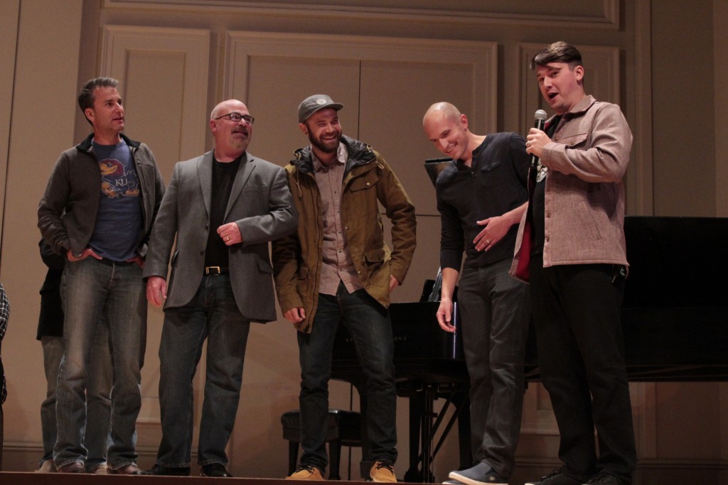 Unexpected, Much Appreciated: Members of Lou Baron & The New Lovers accepting their award Thursday at St. Cecilia Music Center.