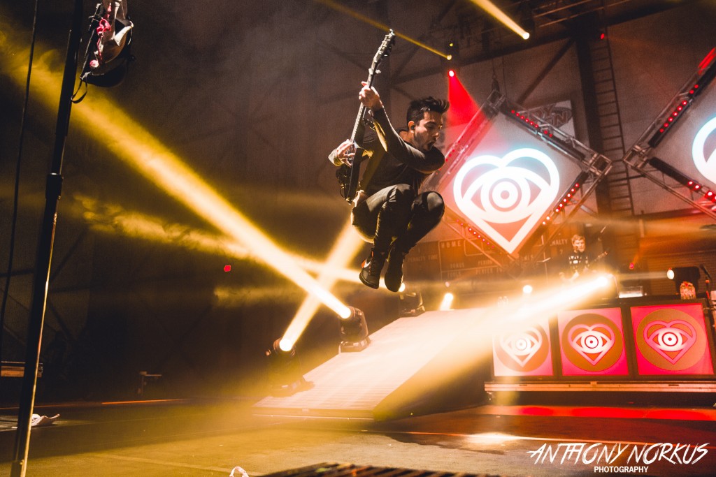 Flying High: All Time Low pumped up a big crowd at DeltaPlex Arena on Friday. (Photo/Anthony Norkus)