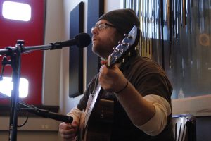 Thrilled About Saturday's Show: Russell James at WYCE. (Photo/Anna Sink)