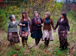As a Fivesome: From left, Sara Q, Becca Ling, Janet Shelby, Barb Weatherhead and Natalie Beversluis of Nobody's Darlin'.