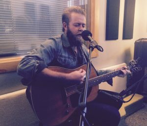 In Studio X at WYCE: Sjoblom during Local Spins on WYCE.