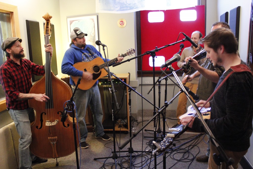 Filling Up the Studio: Members of The Rogue River Boys. (Photo/Anna Sink)