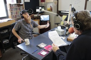 New Album on the Way: Rick Chyme during Local Spins on WYCE. (Photo/Anna Sink)