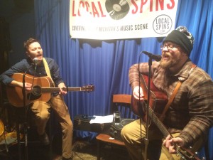 Jumping Aboard: Kyle Rasche, at left, performing recently with Justin 'Stovepipe' Stover. (Photo/Local Spins)