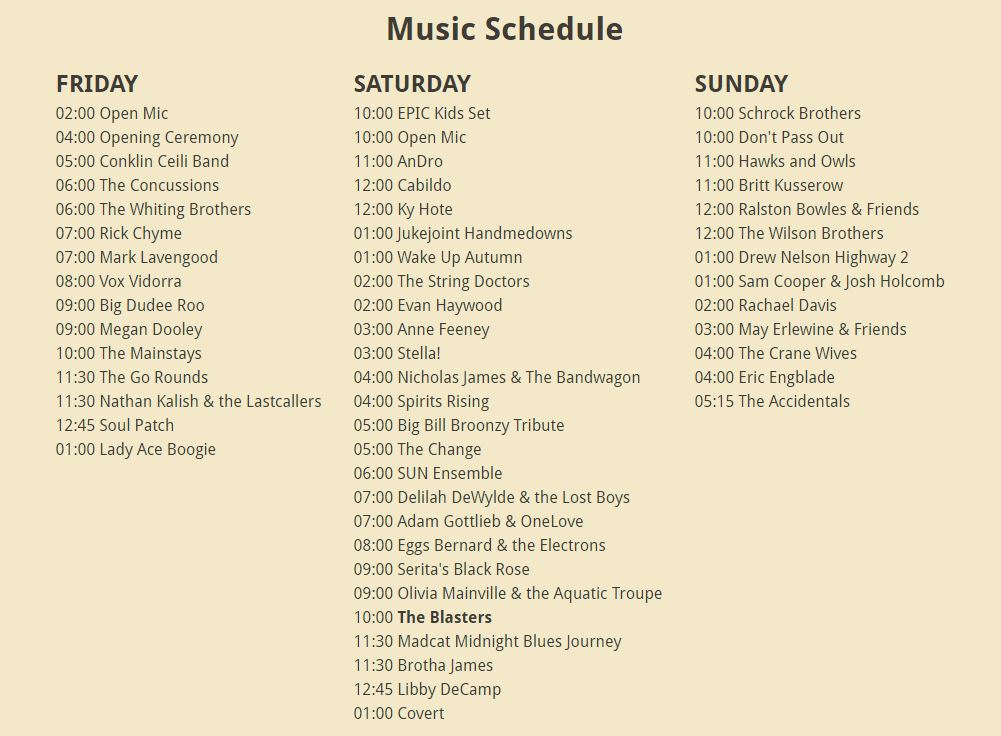 The 2016 Schedule
