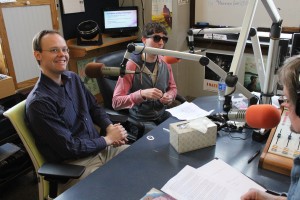 Radio + Resonate: Radi8er's Jim Czarew, left, and Rob Anthony talk about the music platform during Local Spins on WYCE. (Photo/Anna Sink)