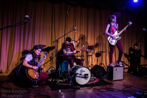 On Stage With The Accidentals: The trio playing Founders Brewing earlier this year. (Photo/Derek Ketchum)