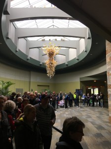 Queuing Up: The line at Meijer Gardens for member ticket sales on Saturday morning. (Photo/Ricky Olmos)