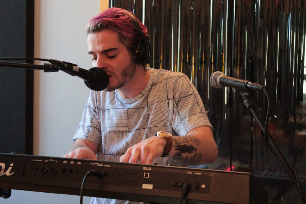 Soulful Electronic Pop: E. Andrei performing in Studio X at WYCE. (Photo/Anna Sink)
