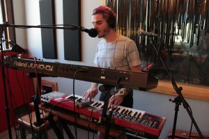 Part of a Supportive Music Scene: E. Andre during Local Spins on WYCE. (Photo/Anna Sink)  