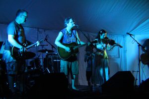 Uplifiting: Nicholas James & The Bandwagon performing on Friday night. (Photo/Deshia Dunn)