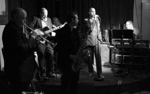 Special Guests: Other musicians frequently sit in with The JMM Trio as they did at a recent Tip Top Deluxe show. (Photo/Anna Sink)