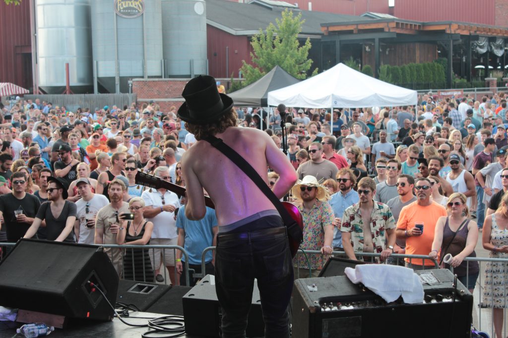 Appreciating Good Beer and Good Music: Fans cheering People's Blues of Richmond during Saturday's Founders Fest in Grand Rapids. (Photo/Anna Sink) 