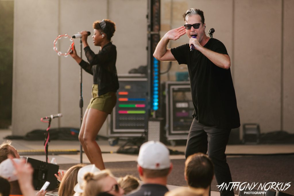 Let's Dance: Fitz and The Tantrums on stage at Meijer Gardens on Sunday night. (Photo/Anthony Norkus)