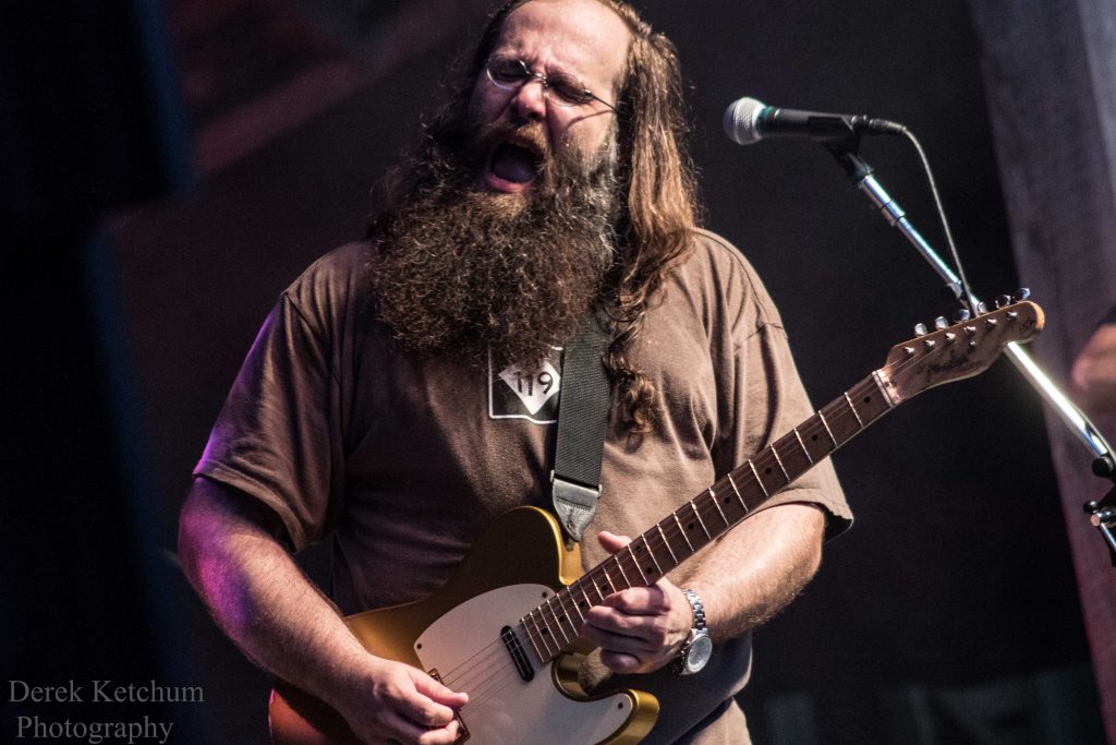 Love for the Blues and Michigan: Laith Al-Saadi tore it up in the beer garden at Bell's Brewery in Kalamazoo on Saturday. (Photo Derek Ketchum)