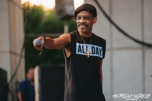Leading the Charge: Lonnie Jordan of War on stage at Meijer Gardens. (Photo/Anthony Norkus)
