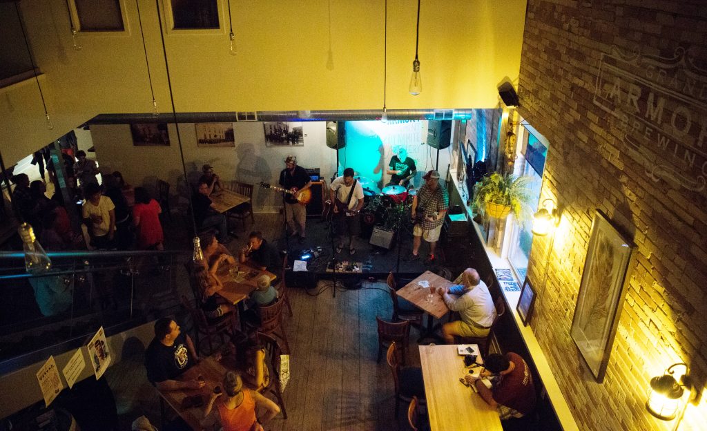 Working Out Wonderfully: Grand Armory Brewing showcases live music from local bands such as Room Full of Elephants. (Photo/Loren Johnson)