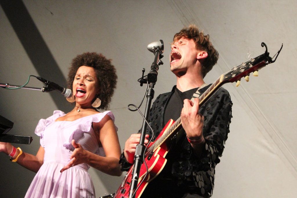 Firing Up Wheatland: Molly Bouwsma Schultz of Vox Vidorra joined Graham Parsons and The Go Rounds for the band's Wheatland debut on Saturday. (Photo/Anna Sink)