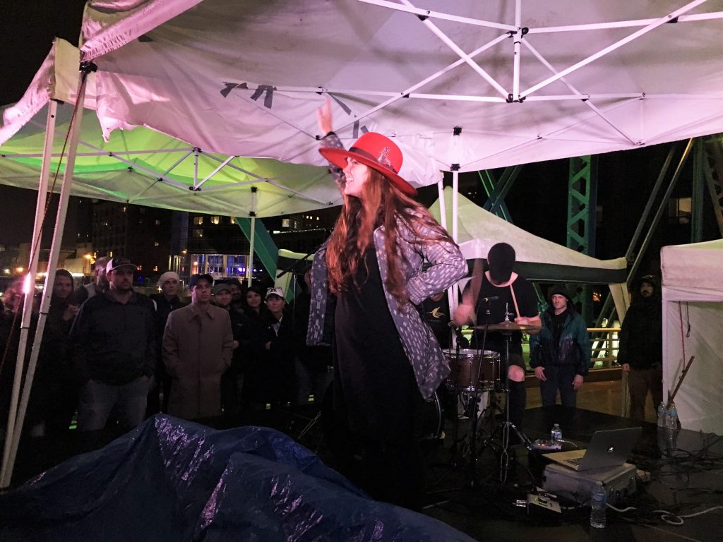 Critic's Choice Winner: Flint Eastwood, shown here performing on the Blue Bridge last weekend, won in the pop/electronic category. (Photo/Ricky Olmos)