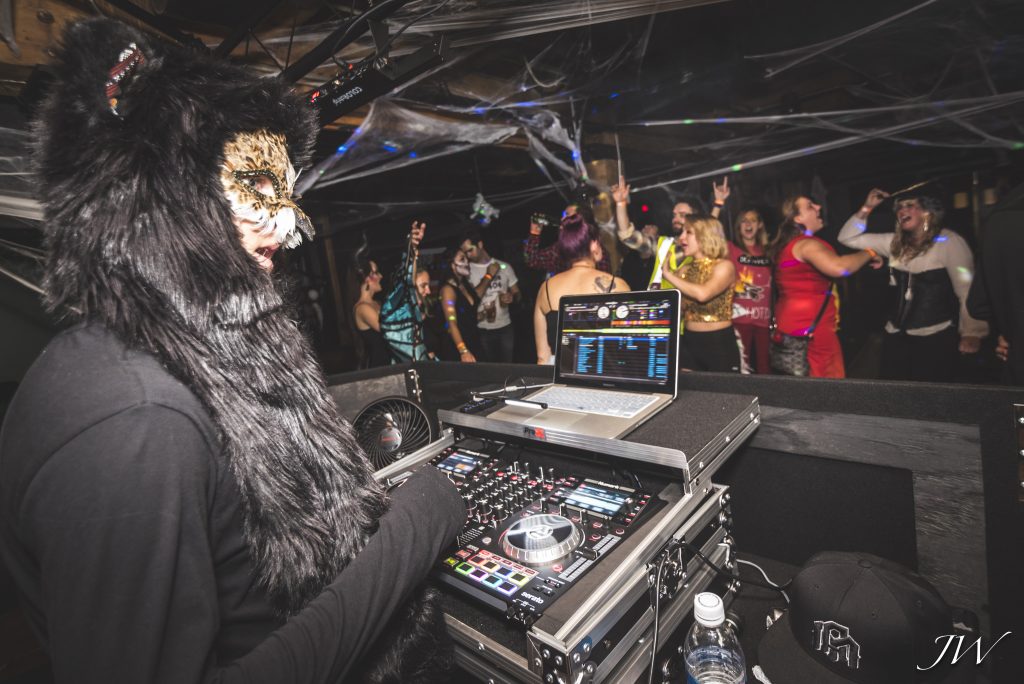 Fear Factory Frolicking: DJs and costumed revelers packed The B.O.B. on Saturday. (Photo/Jeff Wilkinson)
